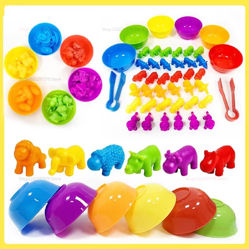 Counting Animal Sorting Toys for Toddlers Preschool Learning Activities for Math Color Cognition Montessori Baby STEM Toys Gifts