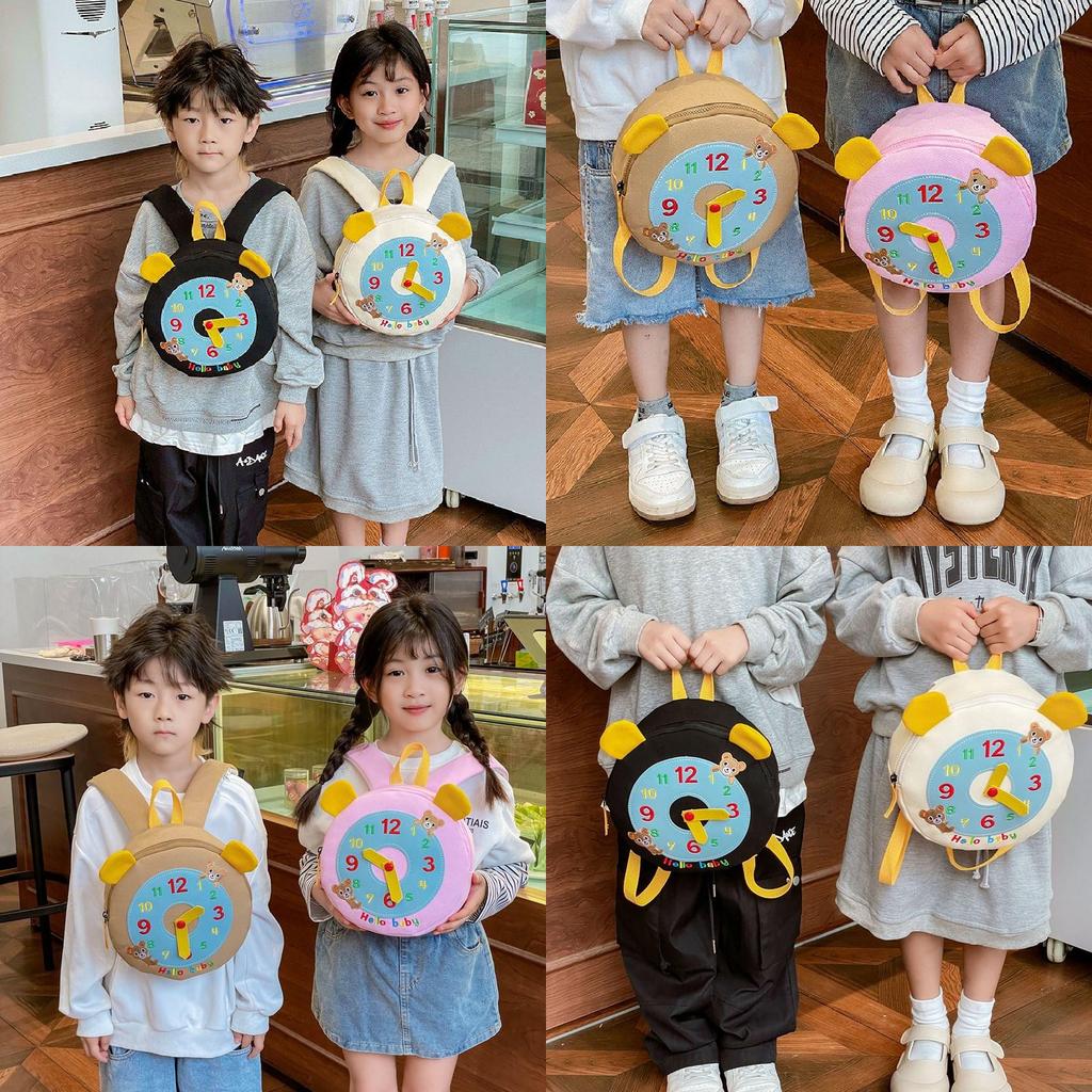 Adorable And Playful 2024 Childrens Backpack Featuring A Unique Clock Pattern For School