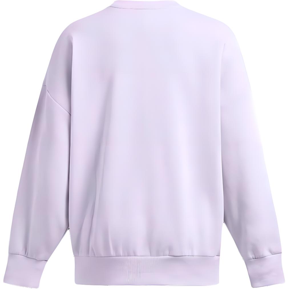 Under Armour Rival Casual Ribbed Loose Fit Crew Neck Long Sleeve Sweatshirt Women Sweatshirt Light-Purple 1386513-535