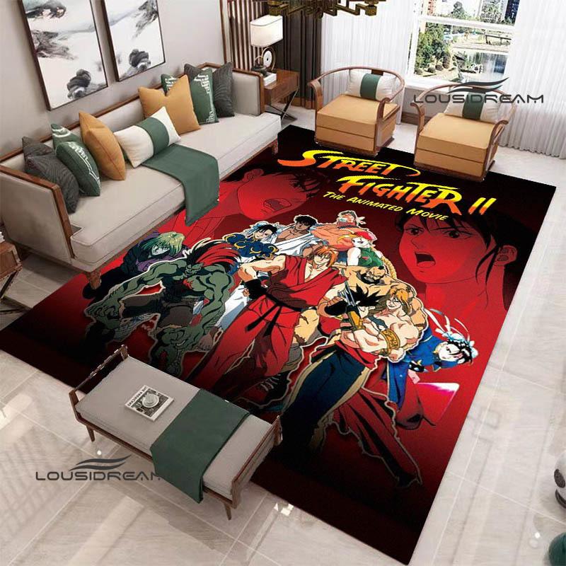 Klassisches Spiel Street Fighter Bedruckter Teppich Wohnzimmer Schlafzimmer Teppich Rutschfeste Fußmatte Foto-Requisiten Geburtstagsgeschenk