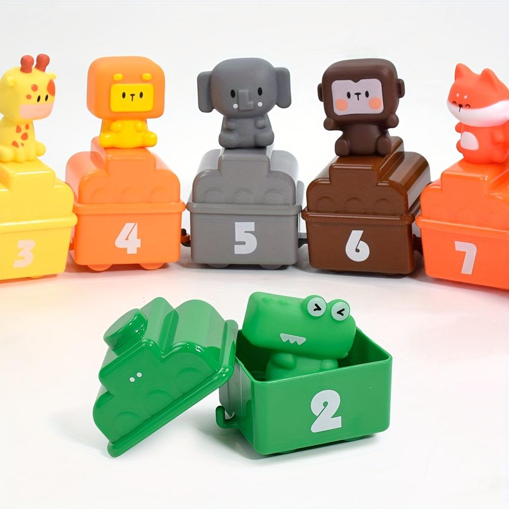 10pcs Animal Themed Farm Train Toys for Youngsters Educational Soft Rubber Learning Toys with Numbered Tracks for Counting,Matching,Counting Playset