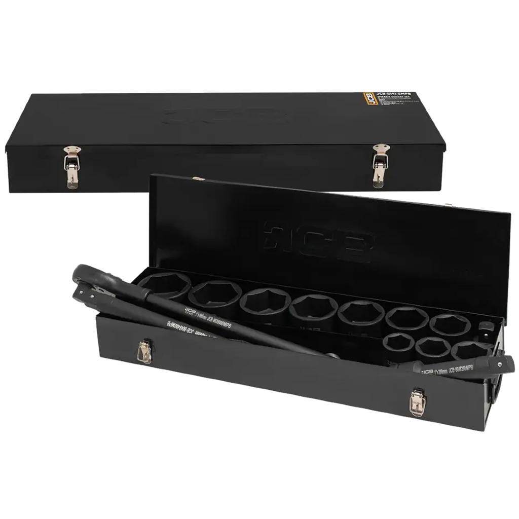 JCB 1" Cr-Mo 6-Point Impact Tool Set 15 Pieces 36-80mm