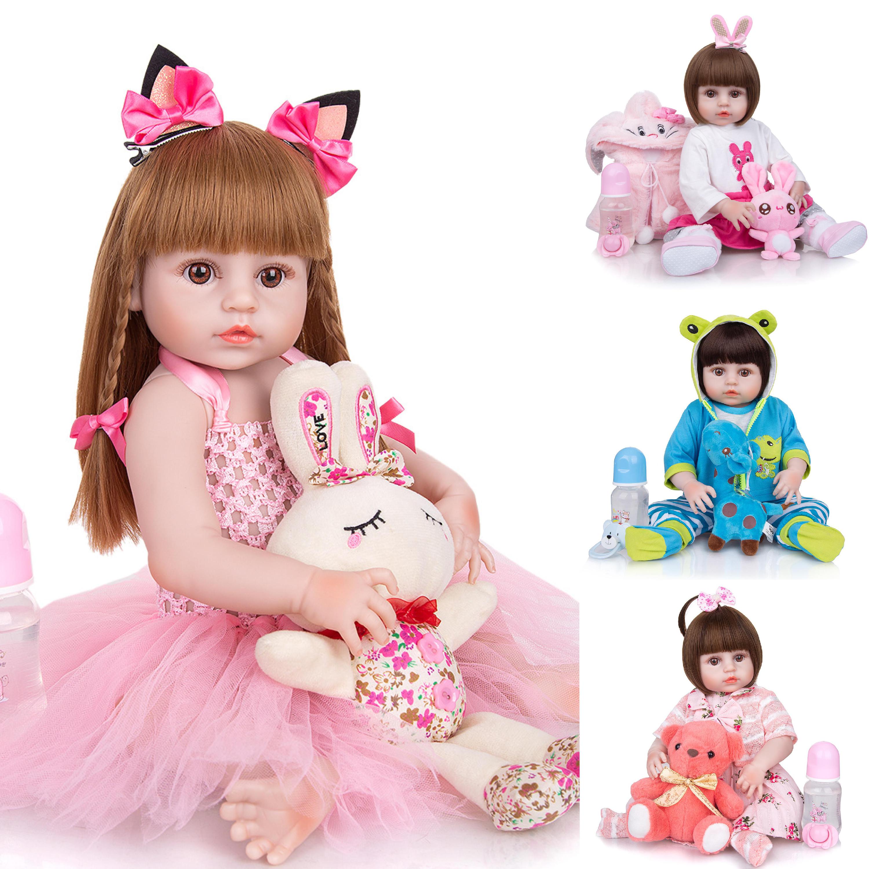 

Полный силикон 19 дюймов милые реалистичные силиконовые куклы Reborn Baby имитация маленьких детей игрушки подарки