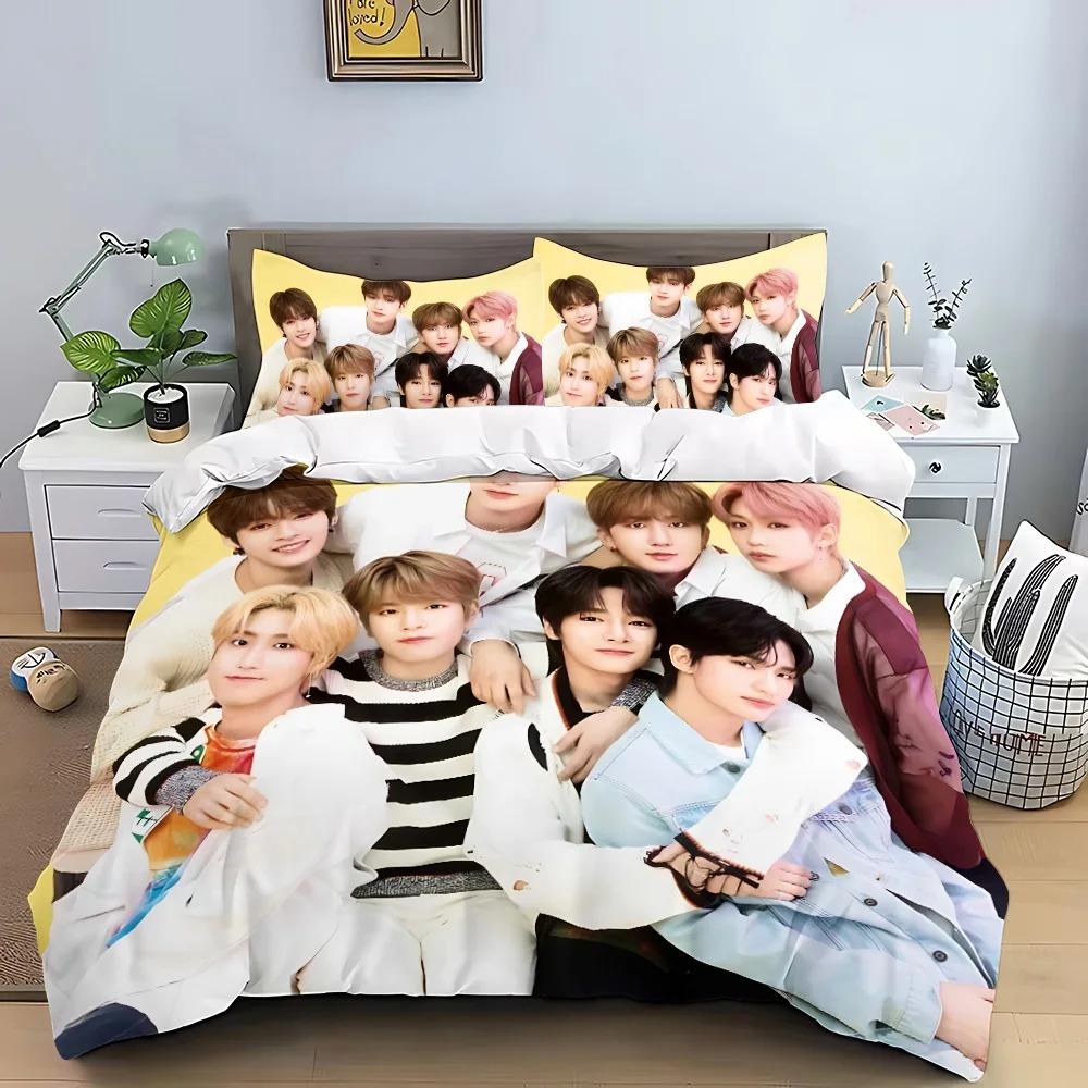 K-pop Group Duvet Cover Pillowcase 3D Printed S-Stray-K-Kids Bedding Set Single/Twin/Full/Queen Size for Fans Bedroom Decor