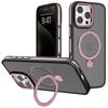 C1 Series For iPhone 15 Pro Max Case TPU+PC Skin Touch Anti-Shock Phone Cover with Magnetic Kickstand