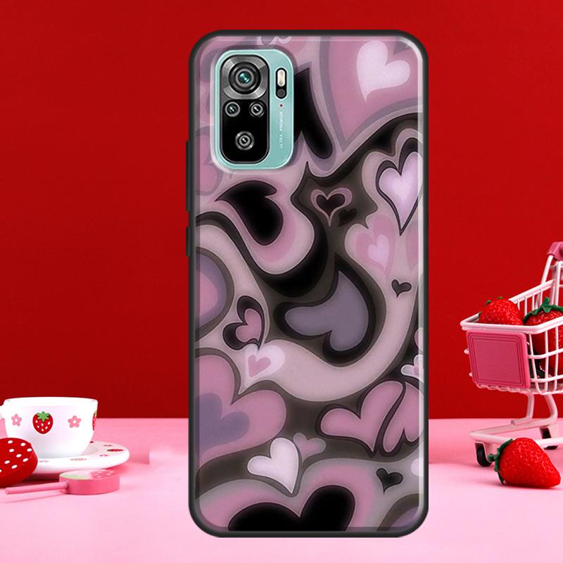 Husă cu model învârtire de inimi violet maro pentru Xiaomi Redmi Note 11 Pro Note 10 9 8 Pro 11S 9S 10S Husă pentru Redmi 10 9 9A 9C 9T