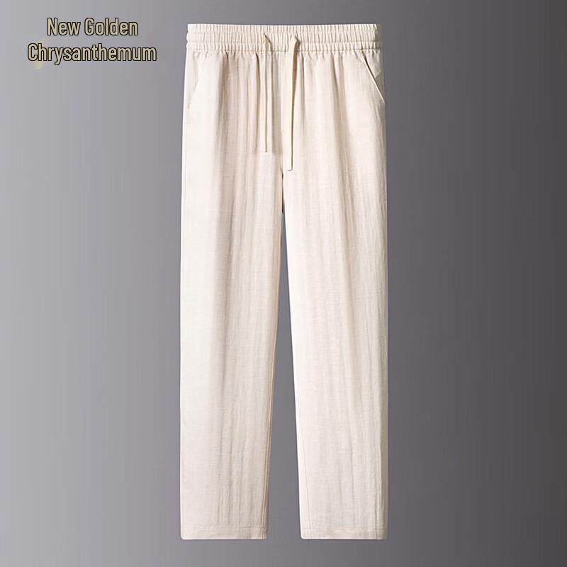 Jinjuan Men s Summer Linen Blend Apparel XL
