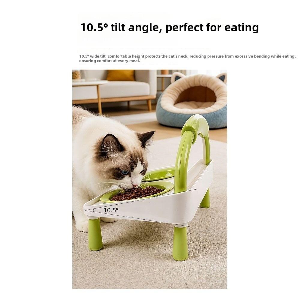 New Double Bowl Cat Feeder High-legged Easy Clean Pet Bowl Dog Bowl Pet Supplies
