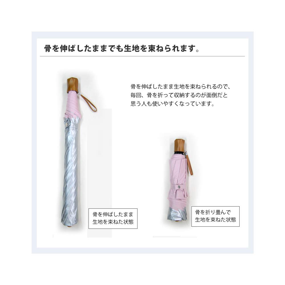 Folding Parasol with Cooling UV Light Suitable for Sun and 60cm Silver Large, Function, Protection, Blocking, Rain, Tri-Fold, [LIEBEN-0585] (Purple)