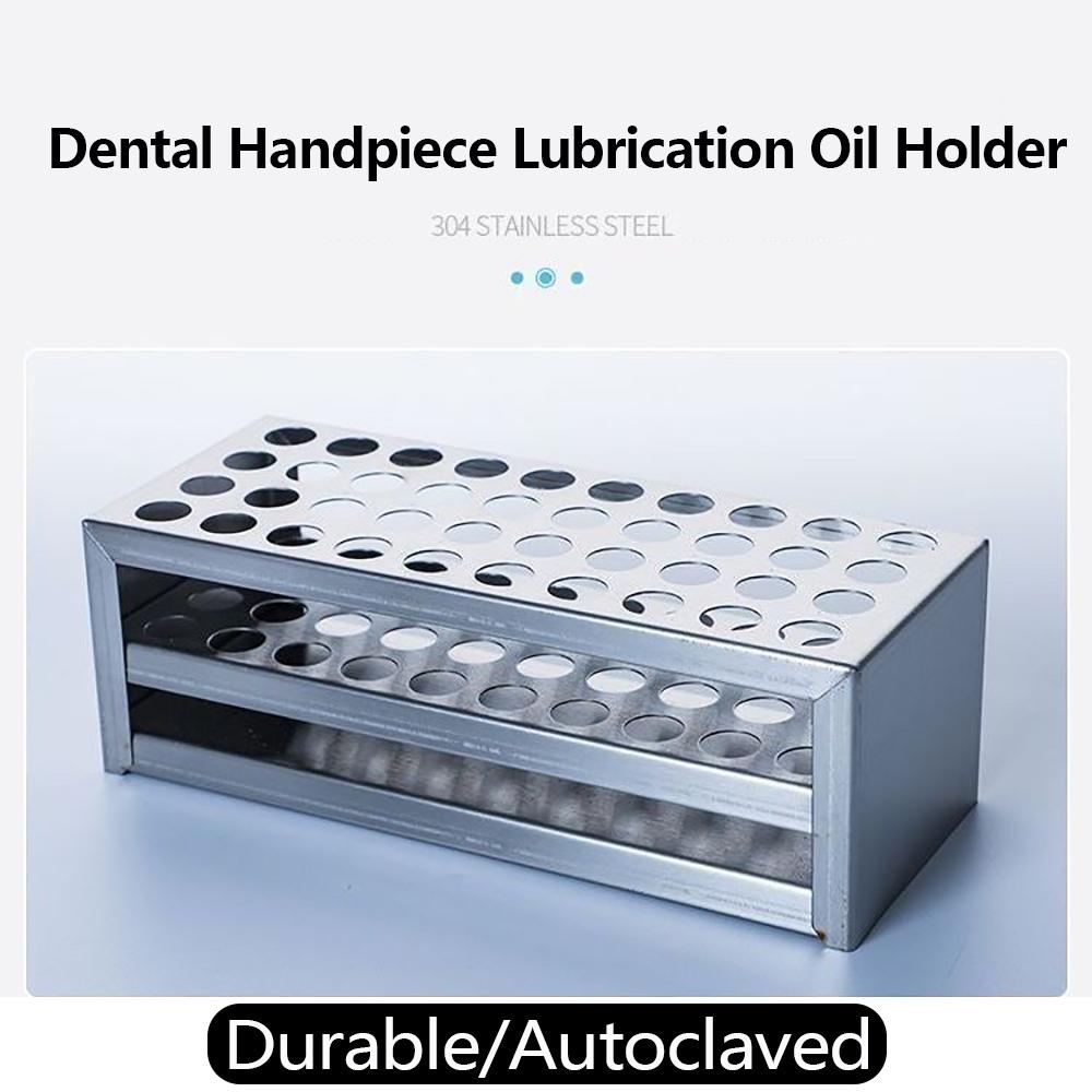 12/40 Hole Dental Handpiece Lubrication Oil Holder Dentist Multifunctional Stainless Steel Test Tube Rack Laboratory Tool