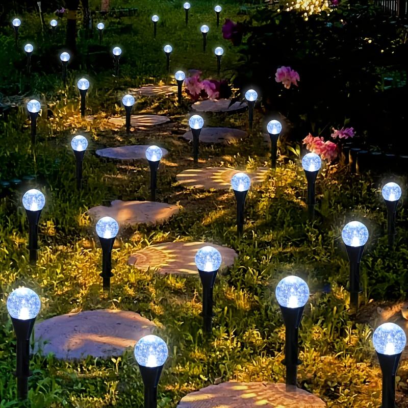 Solar Inground Bubble Globe Light 20 LED Pathway Light Outdoor Waterproof Landscape Lighting Lamps For gardens Patio Lawn Party