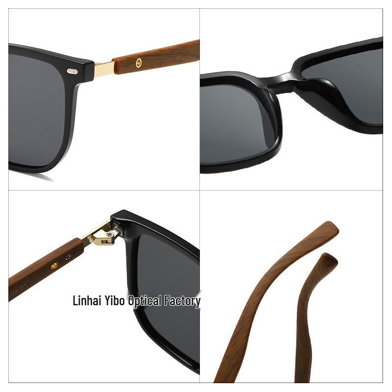 Avocado Green Polarized Women's Sunglasses with TR Frame & Wood Grain Legs - High-End Feel 2024