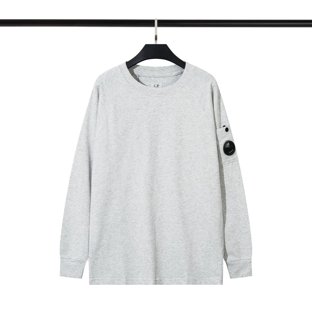 CP Lenses Men's Loose Solid Color Round Neck Pullover Terry Sweater Jacket Casual Trend Youth Trendy Brand Men