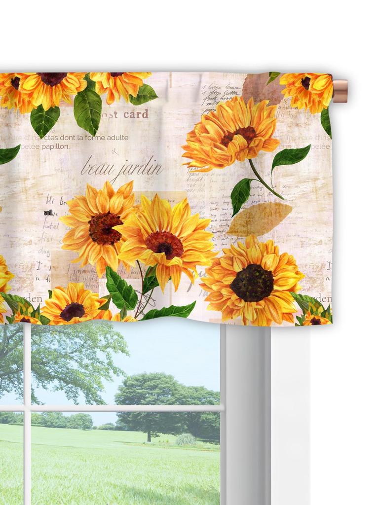 3D Floral Pattern Digital Print Kitchen Valance
