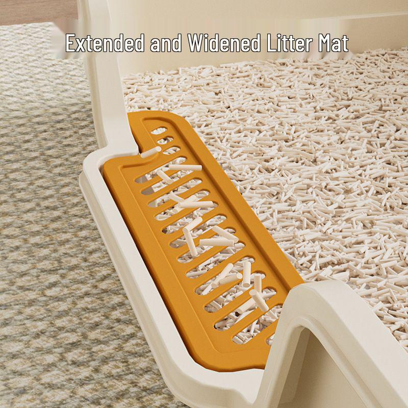 Extra Large Splash-Proof High-Sided Cat Litter Box, Semi-Enclosed & Easy to Clean