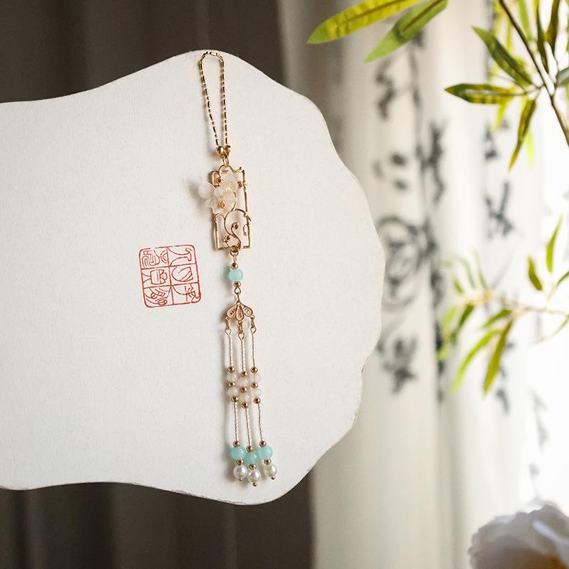 

Весенний небольшой свежий чонсам пресс-планка чайная одежда ханьфу ретро темперамент аксессуары длинная кисточка кулон пресс-планка брошь универсальный