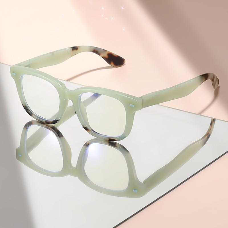 

Refreshing summer small-framed light-colored flat glasses, travel photography decoration items, anti-blue light glasses зелёный