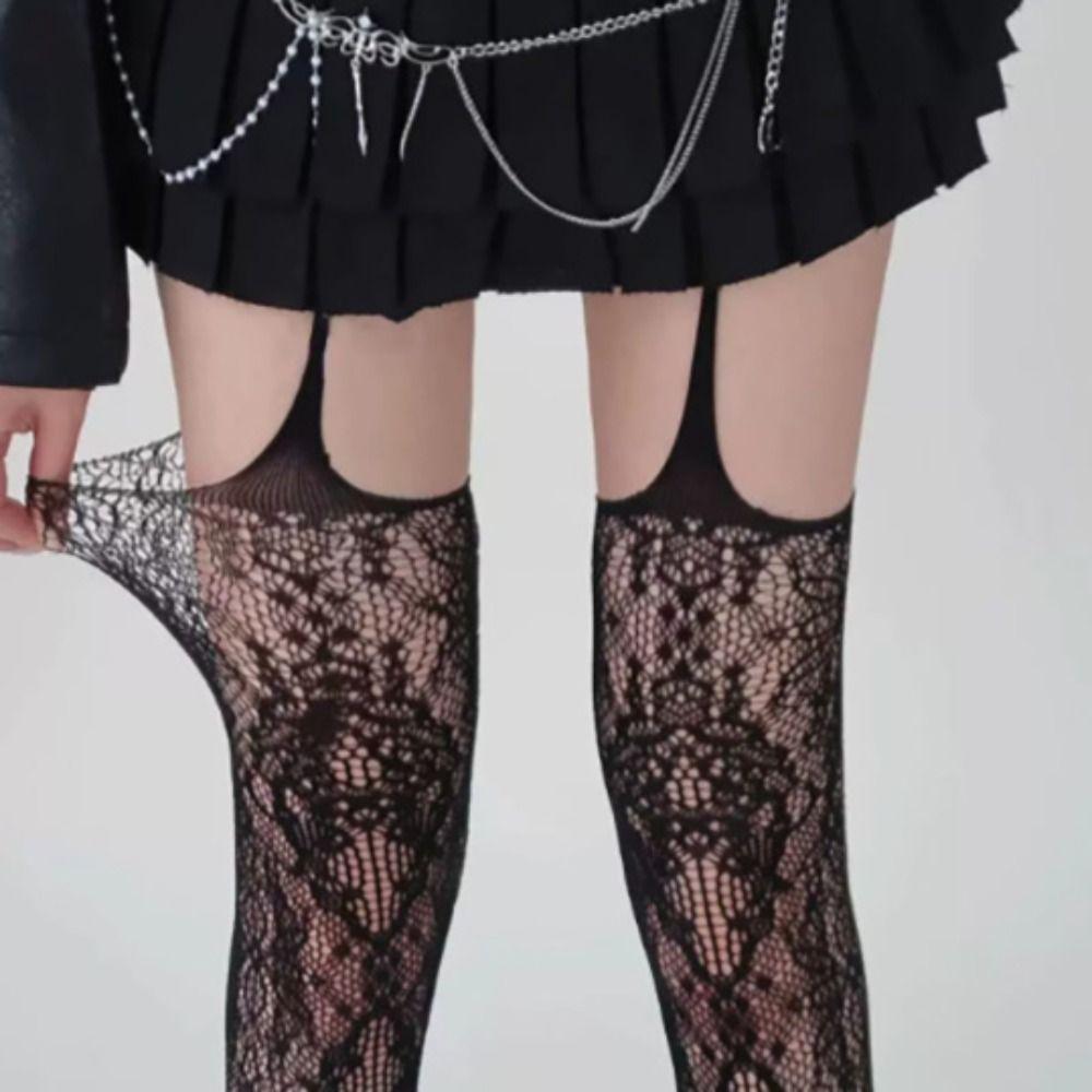 Hollow Out Flower Pattern Net Socks Jacquard Small Flowe Hollowed Out Pantyhose  Summer Season
