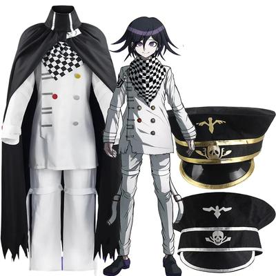 Danganronpa V3 Kokichi Wang Magi Cosplay Costume President Zentai Full Set Uniforms Scarf Cloak Anime Danga Clothes Figure Halloween