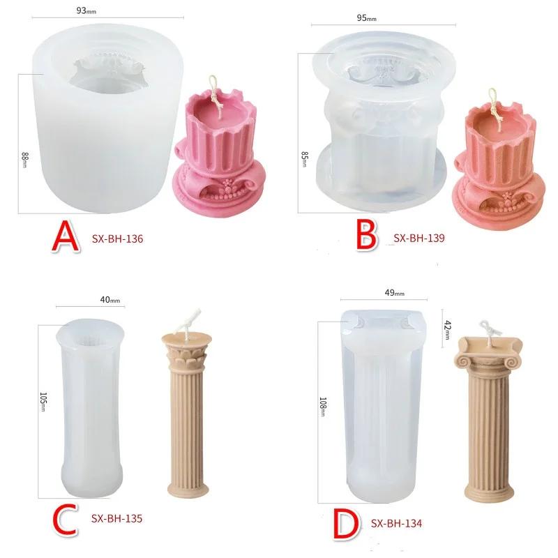 Římský sloup Silikonová forma Forma na svíčku DIY Bohyně Aromaterapeutická svíčka Lidské tělo Sádrová forma Starověký římský sloup