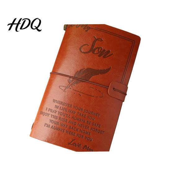 Faux Leather Diary Journal Notebook Loose-Leaf Refillable Cover with Elastic Flexible Writing