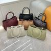 Woven Leather Tote Bag Women Large Capacity Crossbody Shoulder Vintage Style With Magnetic Soft Genuine Cowhide