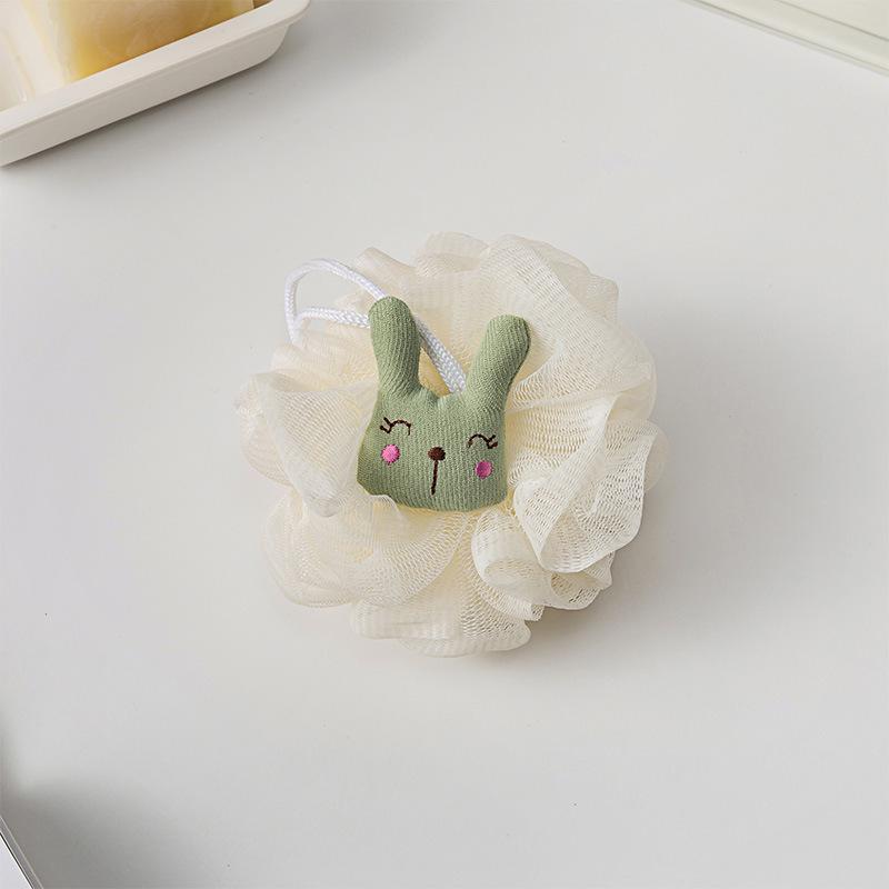 Adorable Ribbon Fruit Bath Scrubber: Large Anti-Scattering Shower Pouf for Back Scrubbing