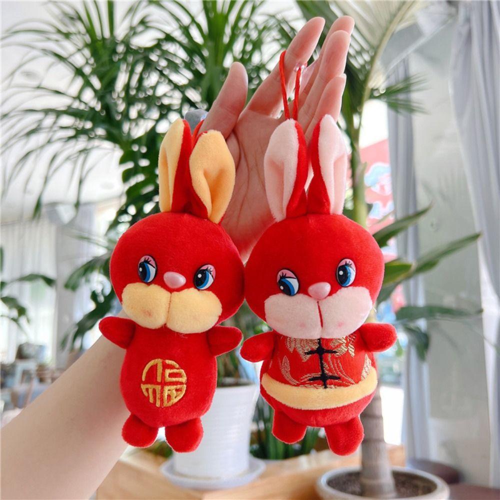 Zodiac Rabbit Plush Toys Natal Year Auspicious Doll Year Of The Rabbit Mascot Rabbit Plush Pendant