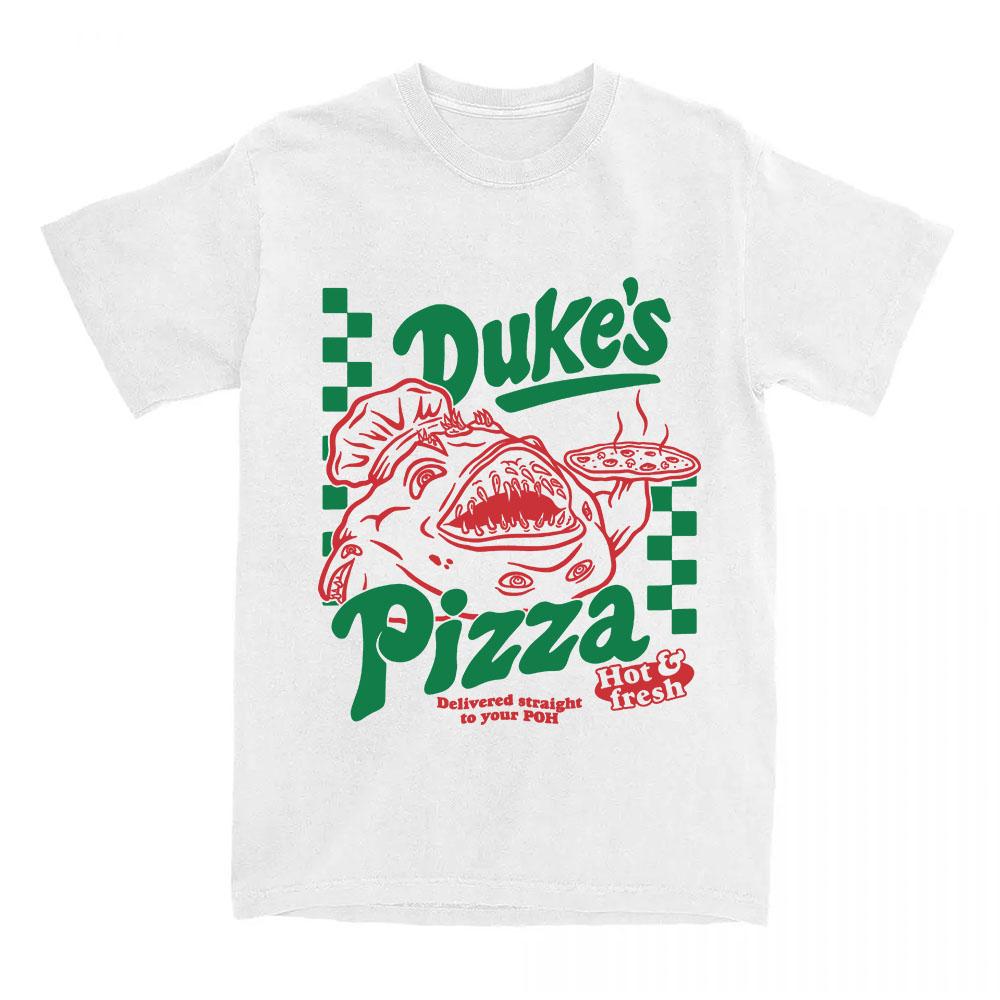OSRS Duke's Pizza Tees Game Old School RuneScape Graphic T-shirt Cotton Crew Neck Fashion Tshirts Print Merch Casual Clothing