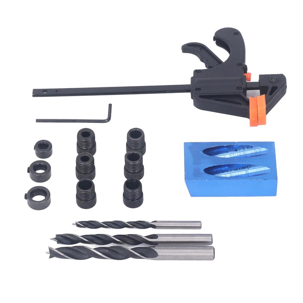 15 Stück Taschenlochbohrlehre 15 Grad Aluminiumlegierung Schräglochbohrwerkzeug für Holzbearbeitung