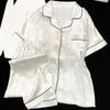 Butterfly Texture Printed Loungewear Women'S Summer Ice Silk Short-Sleeved Trousers Can Be Worn Outside Pajamas