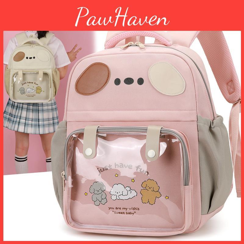 Letter Cartoon Puppy Kids Clear Backpack Cute Animal Design For School And Preschool