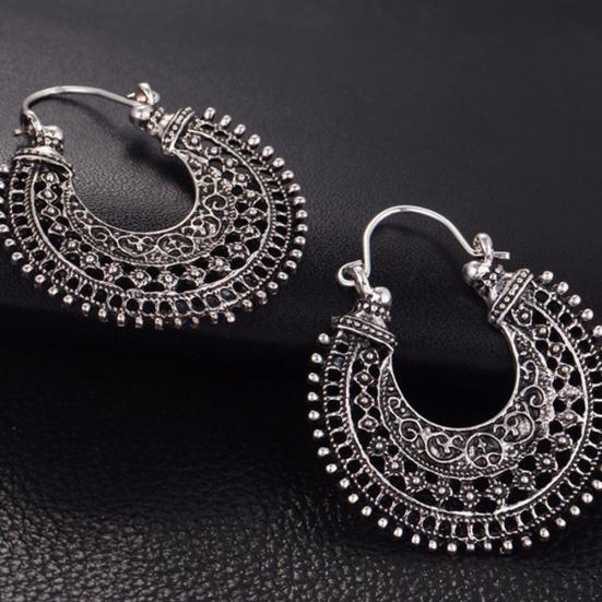 Orecchini A Cerchio In Argento 925 Vintage Con Foglie In Filigrana, Piccoli Huggie, 14x15 Mm, Ipoallergenici, Regalo Per Donna In Confezione Regalo