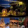 Solar String Lights Outdoor with Remote LED Shatterproof Bulbs Dimmable G40 Solar String Lights for Outside Backyard Party Decor