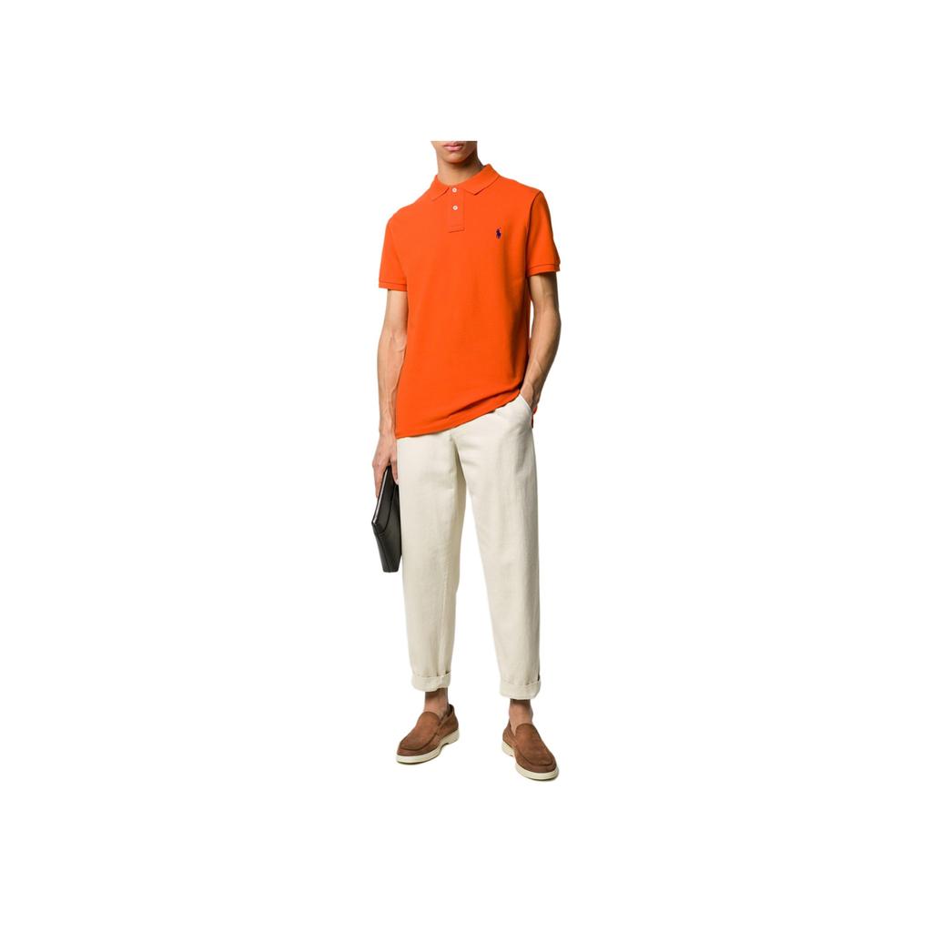 Polo Ralph Lauren Logo Besticktes Poloshirt Herren Oberteile Leuchtendes Orange 710795080-025