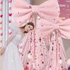 Bow 50x38cm Giant Bow Wall Backdrop Pink Iridescent Drift Strip 3 Meters Bow Wall Decor Creative Design Large Velvet