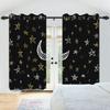 Set mit 2 Vorhängen im Weltraum-Thema Sterne Cartoon Astronomisches Design Kinderzimmer Dekoration Schlafzimmer Wohnzimmer Fenster Vorhänge Verdunkelnd Polyester Ideal