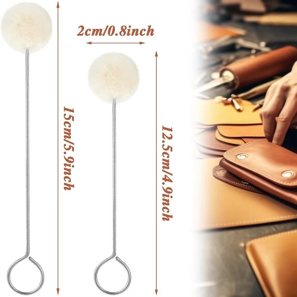 Metal Handle Leather Dauber Tool Dyeing Sponge Painting Brush New Wool Ball Brush  DIY Leather Tool