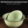 Unique Soup Bowl Vintage Enamel Deep Thickened Retro Rice Noodle Storage Container Dishwasher Safe Serving Pot for Hot Meals Basin