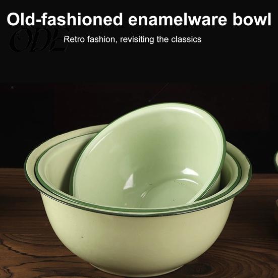 Unique Soup Bowl Vintage Enamel Deep Thickened Retro Rice Noodle Storage Container Dishwasher Safe Serving Pot for Hot Meals Basin