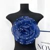 Fashion 3D Organza Fabric Rose Flowers Patch Artificial 26.5cm Chest Flower DIY Sewing Applique Brooch Accessories