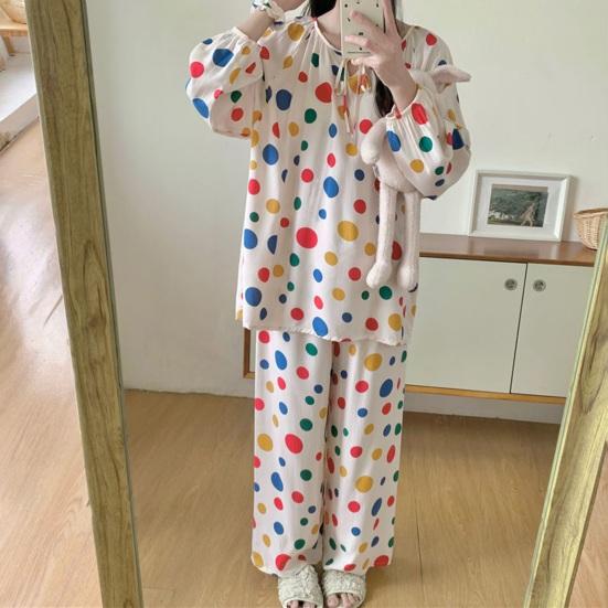 Pajamas Set for Women Long Sleeve Top And Pants Sleepwear Set Casual Loose Lounge 2 Piece Pjs Set for Spring Autumn
