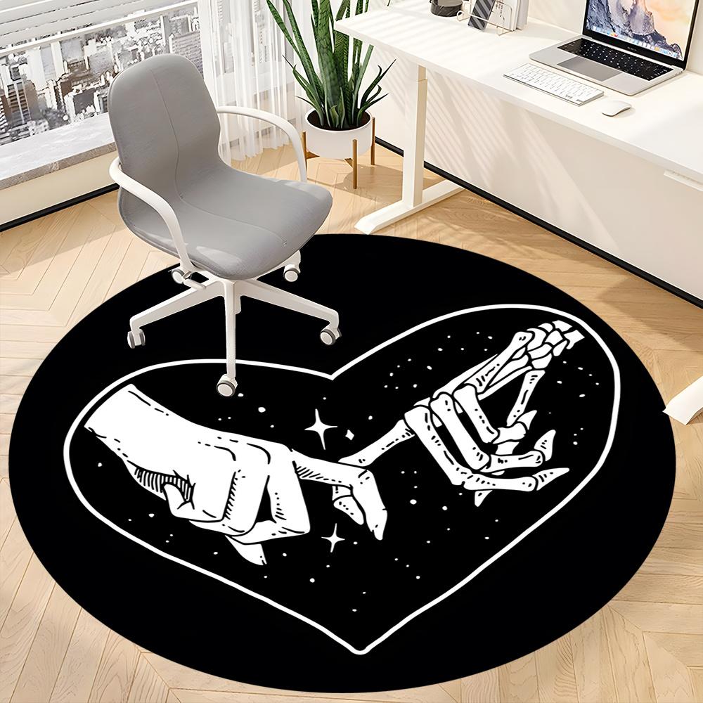 1pc Love Heart Office Round Area Rug, Indoor Mat Suitable ForOffice, Under Office Chairs Bedroom Living Room Home Decor, Room Deco q090