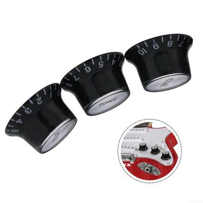 כפתור עוצמת קול 2 צלילים 3 יחידות ABS שחורות בס לגיטרה