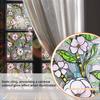 Xc8707 Pink Flower Colorful Sunlight Electrostatic Sticker Double-Sided Visual Window Glass Decorative Sticker