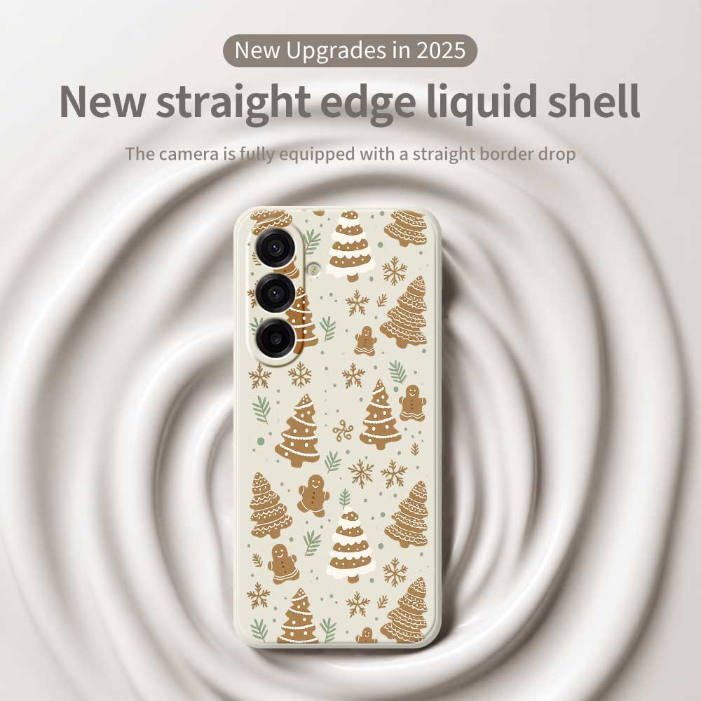 For Samsung Galaxy A17 5G Case Brown Christmas Tree Gingerbread Pattern Printing Straight Edge TPU Phone Back Cover