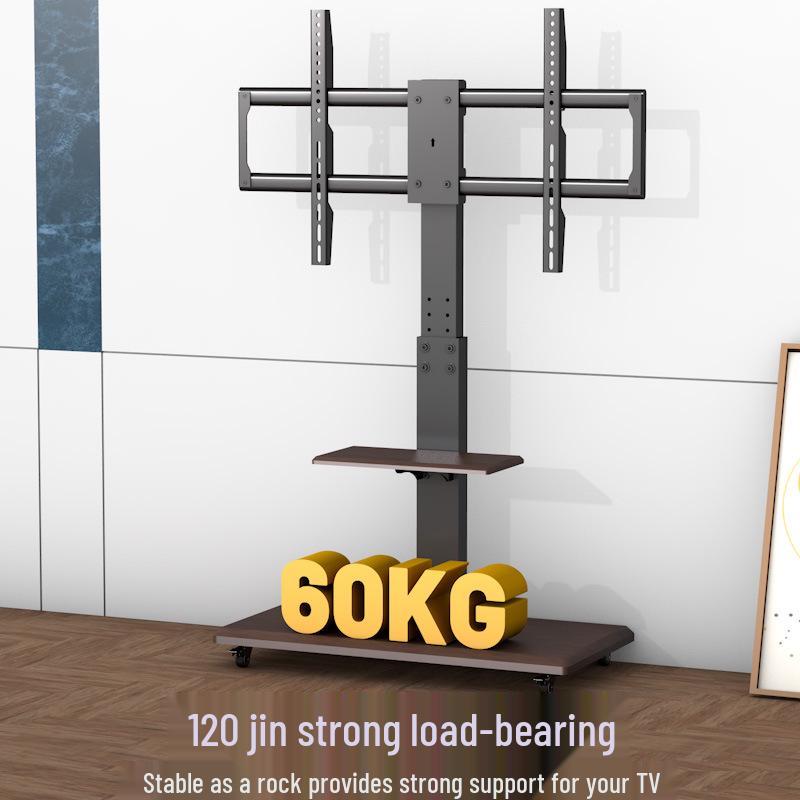 Universal Movable TV Floor Stand with Shelf and Wheels for 50-65 Inch TVs