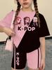 Lässige Kpop Beliebte Cartoon-Print Sommerkleidung für Mädchen Rundhals Kurzarm und Shorts Tägliche Kleidung Kinderkleidung Mädchen