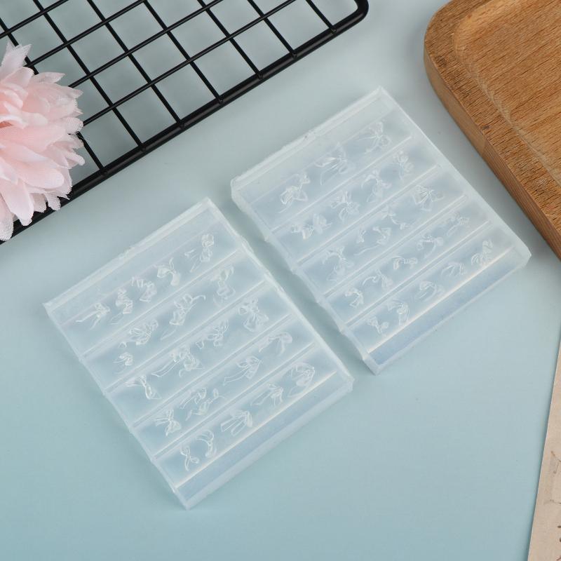 Bowknot Silicone Nail Art Molds 3D Multiple Ribbon Lace Bows Mould for Beauty Salon DIY Professional Nail Decoration