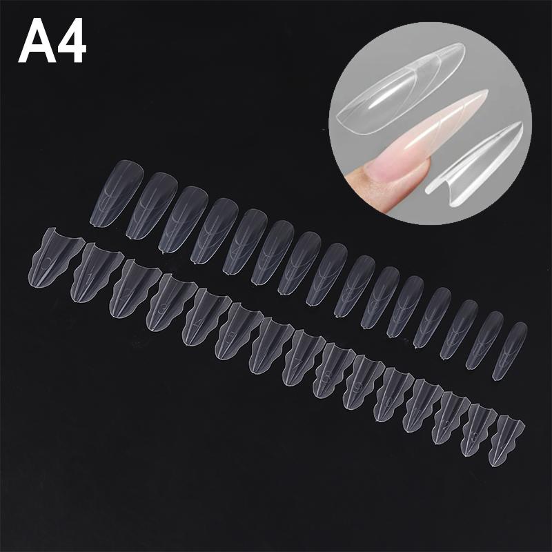 60Pcs Sandwich Nails Forms Nail Mold for Quick Nails Extension Plastic Nail Form Tools for Beginners Professionals Women
